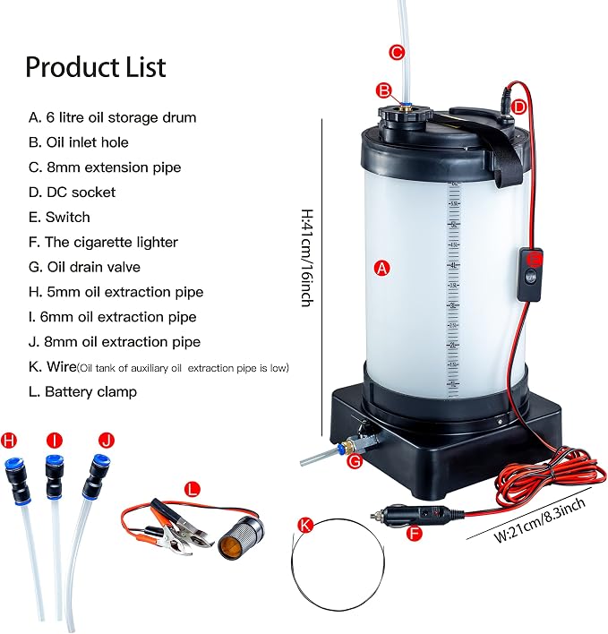 Electric Oil Extractor Pump package contents